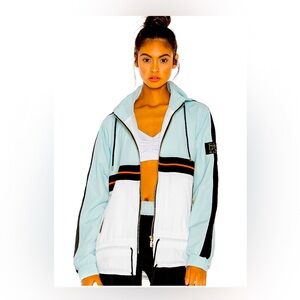 PE NATION—Light Blue/White Windbreaker Jacket—Sz Medium